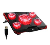 KLIM Cyclone - Laptop Cooling Pad - XL Stand With 5 Fans - Compatible with PS5 PS4 Gaming Laptop Cooling Pad (Red) - New Version]