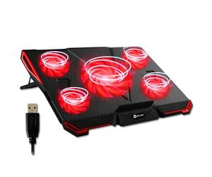 KLIM Cyclone - Laptop Cooling Pad - XL Stand With 5 Fans - Compatible with PS5 PS4 Gaming Laptop Cooling Pad (Red) - New Version]