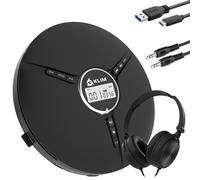 KLIM Discman with Headphones - Portable CD Player with Headphones - New 2024 Version + Ideal Car CD Player + Compatible CD-R, CD-RW, MP3. Compact Mini