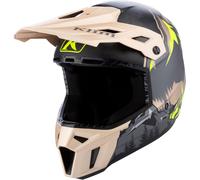 Klim F3 Carbon DNA, motocross helmet XL Matt Beige/Grey/Black/Neon-Yellow