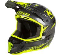 Klim F3 Carbon Pro Thrashed Hi-Vis Snowmobile Helmet, black/yellow, size M (56/57)