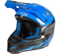 Klim F3 Carbon Pro Thrashed Snowmobile Helmet, black-blue, size 3XL for Men