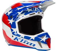 Klim F3 Patriot 2.0 Motocross Helmet, white/red/blue, size S