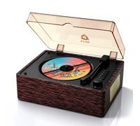 KLIM Heritage Bluetooth CD Player with Speakers for Home, Small Retro CD Player, FM Radio, USB, AUX, Headphone Jack, Wood Design