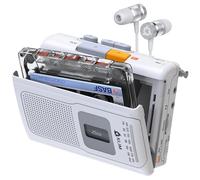 KLIM K8 Cassette Tape Player Portable - Cassette Recorder - New Version - AM/FM Player - Built-in Microphone & Speaker - Headphone Jack & Earphones - White