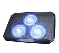 KLIM KN02 Laptop Cooling Pad for 11-17.3 inch laptops - Comfy Cushioned Wristrests - Powerful Laptop Cooling Fan 1500 RPM - Silent Laptop Cooler with Metal Mesh and 5-Year Assurance - New