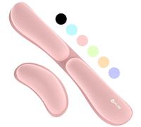 KLIM Mouse & Keyboard Wrist Rest Set - Silky Gel Memory Foam - Ergonomic Wrist Rest for Computer Keyboard, Wrist Pad for Keyboard + Wrist Rest for Mouse - for Gaming and Office - Pain Relief - Pink
