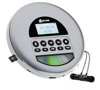 KLIM Nomad - New Version - Portable CD Player with Long-Lasting Battery - with Headphones - Radio FM - Compatible MP3 CD Player Portable - TF Card Radio FM Bluetooth - Ideal for Cars - Grey