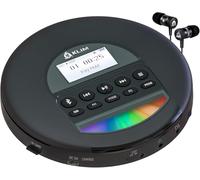 KLIM Nomad Portable CD Player Discman with Long-Lasting Battery - with Headphones - Radio FM - Compatible MP3 CD Player Portable - TF Card Radio FM Bluetooth - Ideal for Cars - New Version - Argent