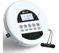 KLIM Nomad - Portable CD Player with Long-Lasting Battery - with Headphones - Radio FM - Compatible MP3 CD Player Portable - TF Card Radio FM Bluetooth - Ideal for Cars - White