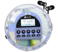 KLIM Nomad Transparent - NEW - Portable CD Player with Long-Lasting Battery - Includes Headphones - Radio FM - MP3 CD Player Portable - TF Card Radio FM Bluetooth - Ideal for Cars