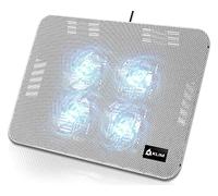 KLIM Serenity - Laptop Cooling Pad - New Version - 11 to 15.6 inches - Perfect for Small and Medium Laptops - Stable and Sturdy Metal Grid - Silent Cooling Stand - White