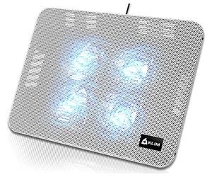 KLIM Serenity - Laptop Cooling Pad - New Version - 11 to 15.6 inches - Perfect for Small and Medium Laptops - Stable and Sturdy Metal Grid - Silent Cooling Stand - White