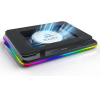 KLIM Turbofrost MAX - RGB Laptop Cooling Pad, Gaming Laptop Cooler with Powerful Turbofan XL, Fast Cooling Laptop, 15.6-17in, Smart Inlay System for Optimal Airflow, Adjustable Speed, LCD Screen