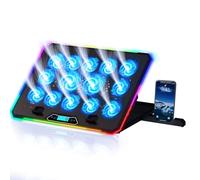 KLIM V14 Gaming Laptop Cooling Pad with 14 Fans + Gaming Laptop Cooler + Stable RGB Laptop Stand with Fan + Compatible up to 17 Inches + 2 USB Ports + Mobile Phone Holder + 5 Years Protection