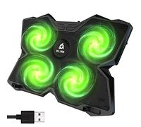 KLIM Wind Laptop Cooling Pad - More than 500 000 units sold - New Version - The Most Powerful Rapid Action Cooling Fan - Laptop Stand with 4 Cooling Fans at 1200 RPM - USB Fan - PS5 PS4 - Green