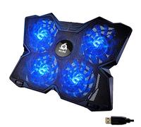 KLIM Wind Laptop Cooling Pad - More Than 500 000 Units Sold - New Version - The Most Powerful Rapid Cooling - Laptop Stand with 4 Fans at 1200 RPM - USB Fan - PS5 PS4 - Blue