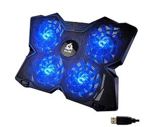 KLIM Wind Laptop Cooling Pad - More Than 500 000 Units Sold - New Version - The Most Powerful Rapid Cooling - Laptop Stand with 4 Fans at 1200 RPM - USB Fan - PS5 PS4 - Blue