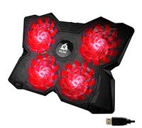 KLIM Wind - Laptop Cooling Pad - The Most Powerful Rapid Action Cooling Fan - Laptop Stand with 4 Cooling Fans at 1200 RPM - USB Fan - Compatible - Black