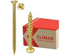 KLIMAS Wood Screws Torx Chipboard Screws 4.0 x 70 mm Pack of 250 | Countersunk Screws Patio Screws Universal Screws Roof Construction Screws Set TX Yellow