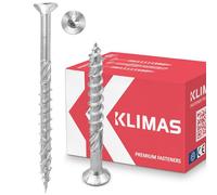 KLIMAS wood screws Torx chipboard screws white - countersunk screws - terrace screws - universal screws - roof construction screws set - 4,0 x 50 (300 pieces)