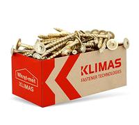 KLIMAS Wood Screws Torx Flat Head Screws 8.0 x 80 mm Pack of 50 | Washers Screws Patio Screws Universal Screws Roof Construction Set TX Yellow