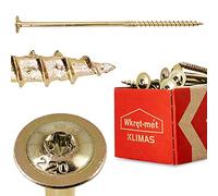 Klimas® Wood Screws Torx Screws Set Flat Head Screws TX 8 mm x 220 mm Pack of 50 | Wood Construction Screws Self-Drilling Chipboard Screws Patio Screws Roof Construction Wood Screw Set