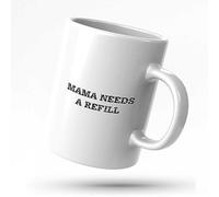 KLIMORA Cool Coffee Mugs Women Mama Needs A Refill Mug Dad Birthday Gift