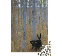 Klimt Beech Grove CAT 1000 Piece Jigsaw Puzzle for Adults, 38x26cm/1000pcs, Relaxing Indoor Activity, Evening Leisure And Puzzle Lovers