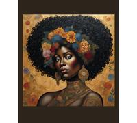 Klimt-Inspired Beautiful Black Woman with Afro Notebook / Journal: 110 lined pages, 7.5" x 9.25” Glossy cover