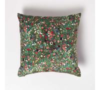 Klimtâs Italian Garden Velvet Filled Cushion 46x46 cm - Reversible Pink Floral with Microfibre Insert SF2313