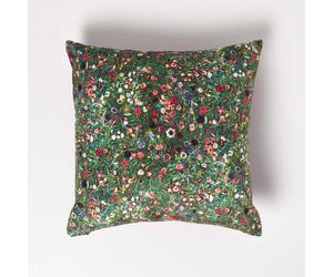 Klimtâs Italian Garden Velvet Filled Cushion 46x46 cm - Reversible Pink Floral with Microfibre Insert SF2313