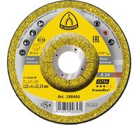 Klingspor 188466 Kronenflex A 24 Extra Grinding Disc for Metals, 125 mm Diameter, 6 mm Thickness, 22.23 mm Bore, Pack of 10