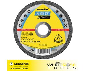 Klingspor Cutting Discs A60TZ Kronenflex Stainless Steel 125mm x 1mm Ultra Thin