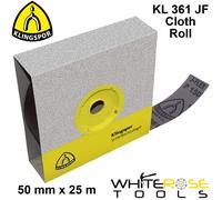 Klingspor Sanding Roll Cloth Backing Metal Wood KL361JF 50mm x 25m Sandpaper