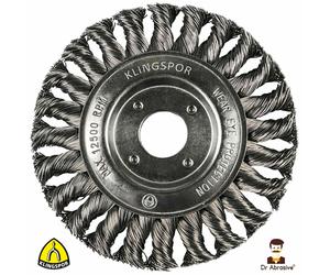 Klingspor Twist Knot Wire Wheel Brush 115mm 125mm Steel Rust Scale Removal Slag