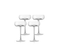 klink LONDON Knightsbridge Crystal Champagne Coupes - Set of 4 Lead-Free Crystal Coupe Glasses, 220ml Vintage Cocktail & Champagne Glasses, Dishwasher Safe