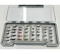 Klinkhammer and parachute trout flies, Barbless 40 Per boxed set, mixed size, emerger trout or Grayling flies