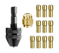 Kliplinc 1 Set 4485 Brass Rotary Tool Replacement Accessories with 1/32 to 1/8-4486 Drill Keyless Chuck Tool