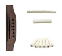 Kliplinc 6-String Acoustic Guitar Rosewood Bridge Saddle Pins Set Bridge Wood & Six Bridge Pins & Nut and Saddle