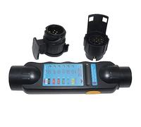 Kliplinc Black Trailer Wiring Tester Kit 12V 7 Pin Tester with 7 Pin Mains Plug Socket Resistance Tester Connector Converter Head