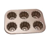 Kliplinc Canele Mould Cake Pan with 6 Cavities, Non-Stick Canele Baking Mould for the Oven, Caneles Mould Made of Carbon Steel, Bakeware Tool, Easy to Use
