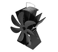 Kliplinc Heat Powered Stove Fan with 7 Flues, Black Fireplace, Wood Stove, Environmentally Friendly, Quiet Fan, Efficient Heat Distribution for Home