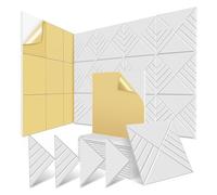 Kliplinc Pack of 12 Self-Adhesive Acoustic Panels 12 x 12 x 0.4 cm, Soundproof Wall Panels for Noise Absorption, White, Easy Installation, Easy to Use