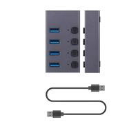 Kliplinc USB 3.0 Splitter, 4-Port Multi-Interface HUB with Switch, Easy to Use