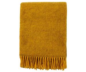 Klippan Yllefabrik - Gotland Plaid 130x200 cm, Yellow - Yellow