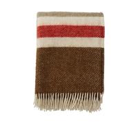 Klippan Yllefabrik Gotland Stripe wool throw 130x200 cm Brown-beige-red