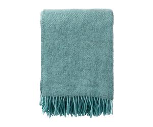 Klippan Yllefabrik Gotland wool throw 130x200 cm Turquoise