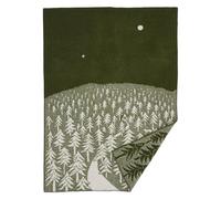 Klippan Yllefabrik House in the Forest wool blanket green