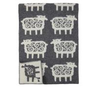 Klippan Yllefabrik Sheep wool blanket grey 130x180 cm